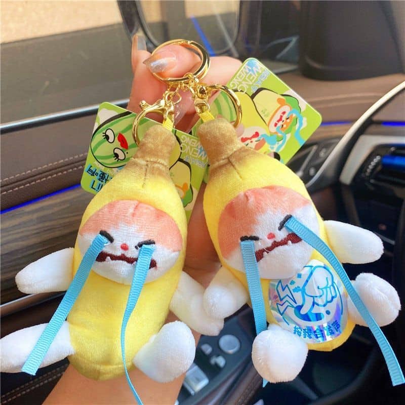 Llavero Banana Cat de 2da Generación (Sonido de llanto)