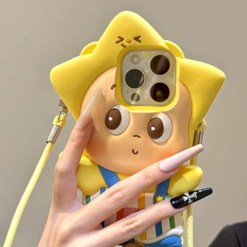 Cartoon Colorful Striped Overalls Twinkle Twinkle Starman Character Phone Case – Compatible with iPhone 17 / iPhone 16 Pro Max