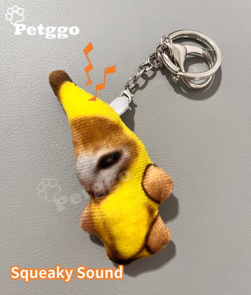 Cry Banana Cat Keychain: Adorable Cat-Shaped Banana Keychain
